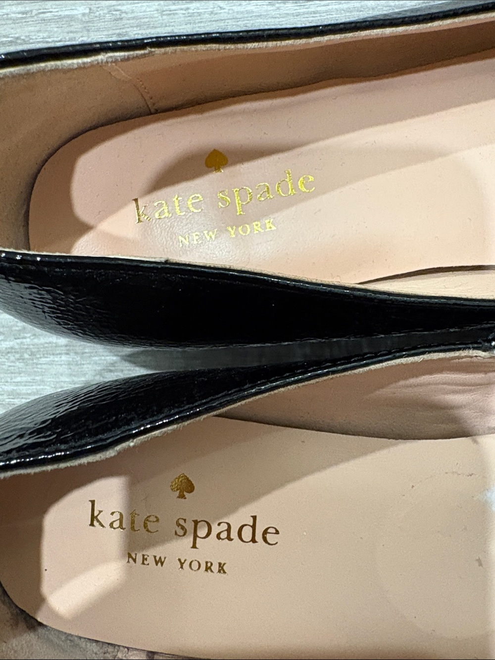 kate spade Black Patent Fringe Loafers with Gold Chain - Picture 3 of 3